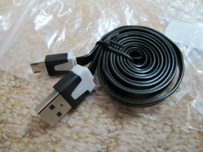 Лот: 3592160. Фото: 1. кабель microUSB чёрный. Дата-кабели, переходники