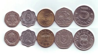 Лот: 19846594. Фото: 1. Монеты - разные всякие 5 шт... Наборы монет