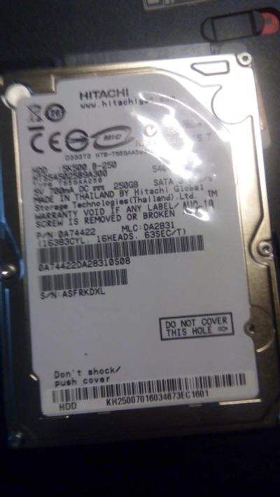 Лот: 5299773. Фото: 1. hdd Hitachi 5k500 250Gb. Жёсткие диски (HDD)