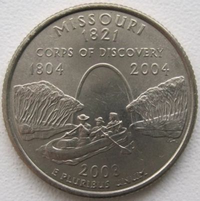 Лот: 6730173. Фото: 1. США 25 центов 2003. Миссури (штаты... Америка