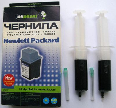 Лот: 3220238. Фото: 1. Чернила чёрные для HP 6614A... Картриджи, расходные материалы