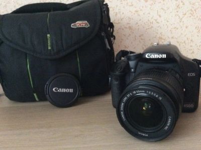 Лот: 10623344. Фото: 1. Фотоаппарат Canon 450d + китовый... Цифровые зеркальные