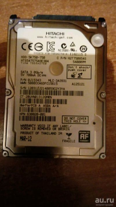 Лот: 13147668. Фото: 1. hdd hitachi не исправно. Внешние жесткие диски