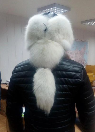 Лот: 6905545. Фото: 1. Малахай из меха белого песца. Головные уборы