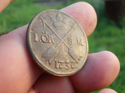 Лот: 14109358. Фото: 1. Очень редкие 1 Эрё 1737 года в... Россия до 1917 года