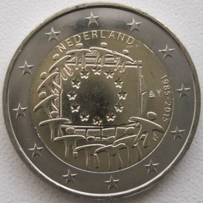 Лот: 6715928. Фото: 1. Нидерланды 2 евро 2015. 30 лет... Европа