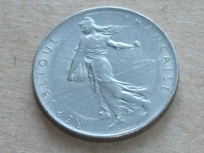 Лот: 8626426. Фото: 1. Монета 1 франк один Франция 1974... Европа