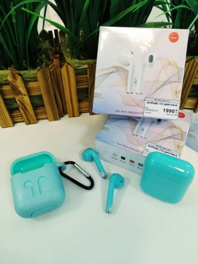 Лот: 13947635. Фото: 1. AirPods i12 (бирюзовый). Красноярск