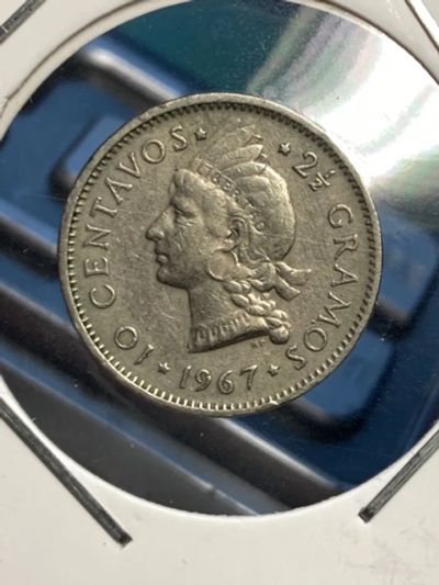 Лот: 19458582. Фото: 1. Доминикана 10 сентаво, 1967. Америка