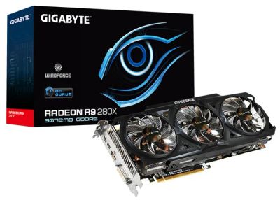 Лот: 3753731. Фото: 1. Gigabyte Radeon R9 280X 1000Mhz... Видеокарты