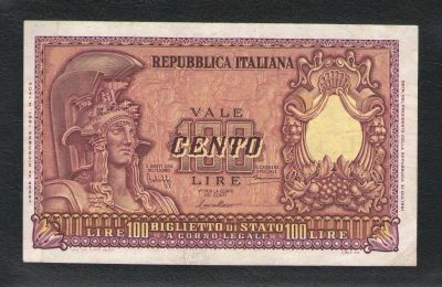 Лот: 9743015. Фото: 1. 100 лир 1951 года. Италия. Европа