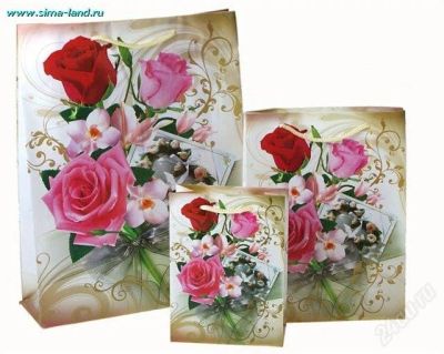 Лот: 1616518. Фото: 1. Пакет (набор 3шт) S/M/L "Букет... Разное