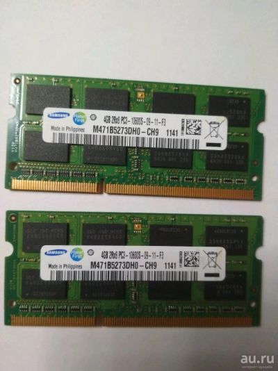 Лот: 13761651. Фото: 1. Samsung DDR3 8Gb (4+4) для ноутбука. Оперативная память
