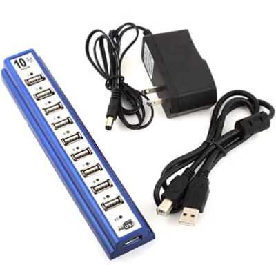 Лот: 7612221. Фото: 1. USB 2.0 HUB 10 портов + БП на... USB хабы