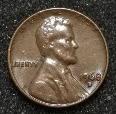 Лот: 23594617. Фото: 1. 1 цент 1968 года. США ("D" - Денвер... Америка