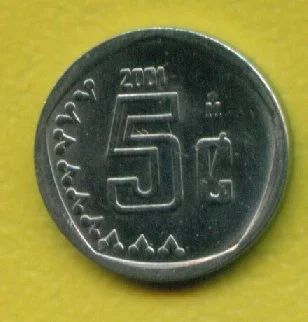 Лот: 9384030. Фото: 1. Мексика 5 сентаво 2001 (т252). Америка