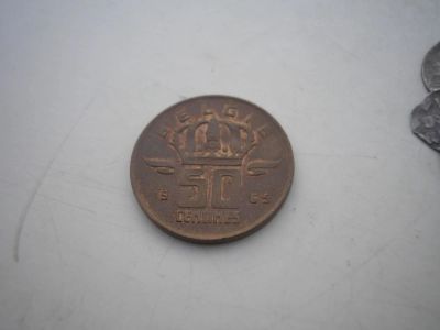 Лот: 8219720. Фото: 1. 50 сентимов 1965 года. Бельгия... Европа
