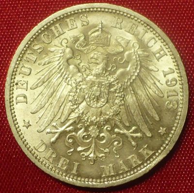 Лот: 11212511. Фото: 1. 3 марки 1913 года.Германия(Пруссия... Германия и Австрия