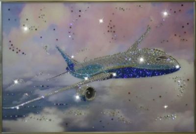 Лот: 21290841. Фото: 1. Картина Самолет с кристаллами... Другое (сувениры, подарки)