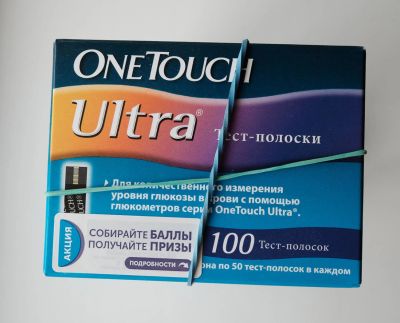 Лот: 11466045. Фото: 1. Тест полоски OneTouch Ultra 100. Антисептики, защитные средства, медицинские маски