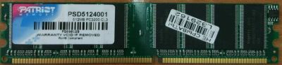 Лот: 9456162. Фото: 1. Память DDR1 Patriot 512 mb 2 шт... Оперативная память