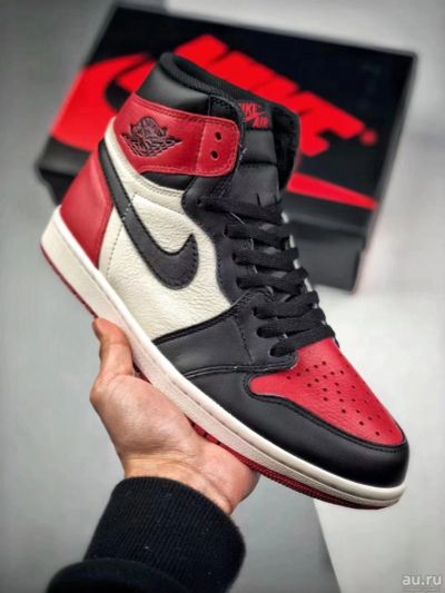 Лот: 13796248. Фото: 1. Кроссовки Nike Air Jordan черно-красные. Кеды, кроссовки, слипоны