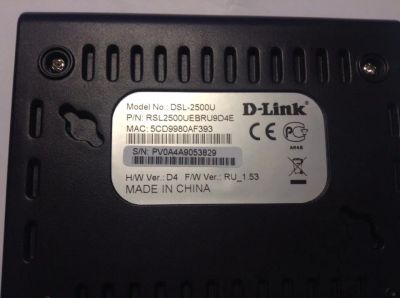 Лот: 7852407. Фото: 1. D-link DSL-2500U3.5С. Проводные модемы