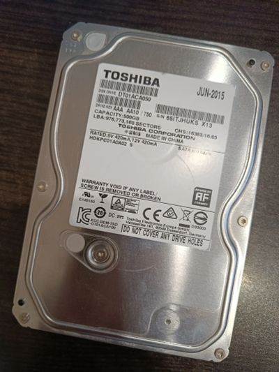 Лот: 19436537. Фото: 1. Toshiba DT01CA050 500Gb Для пк... Жёсткие диски