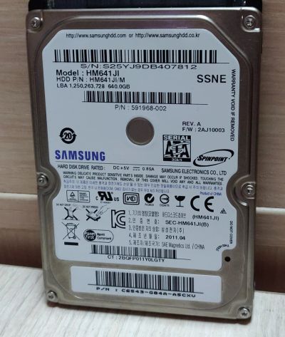 Лот: 18944859. Фото: 1. HDD для ноутбука 640 Гб, 5400... Жёсткие диски (HDD)