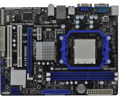 Лот: 10719905. Фото: 1. asrock 960gm-s3 fx. Материнские платы