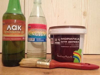 Лот: 5284461. Фото: 1. Лак мебельный, растворитель и... Краски, лаки, растворитель