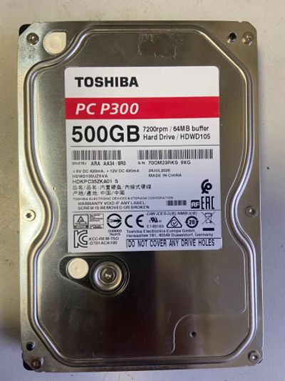 Лот: 18252671. Фото: 1. Жесткий диск Toshiba P300 500... Жёсткие диски (HDD)