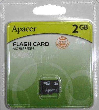 Лот: 488718. Фото: 1. 2Gb microSD card Apacer - новая... USB-флеш карты