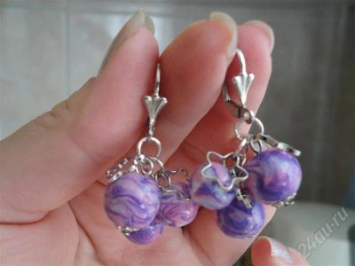 Лот: 507561. Фото: 1. Авторская работа,серьги"Сиреневый... Серьги, каффы