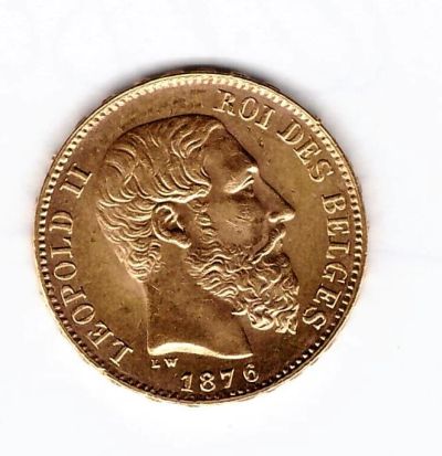 Лот: 6296808. Фото: 1. 20 франков 1876 год Бельгия Леопольд... Европа