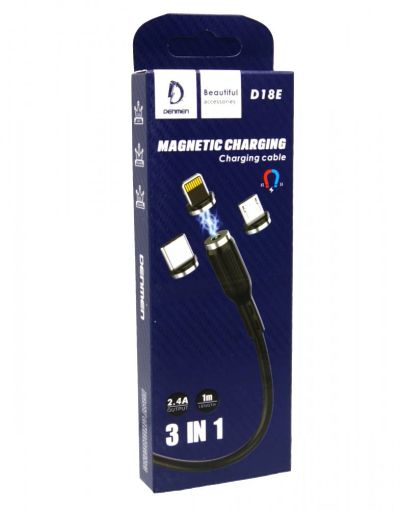 Лот: 18005741. Фото: 1. USB кабель 3 в 1 Lightning/ microUSB... Дата-кабели, переходники