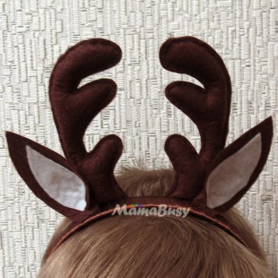 Лот: 8648337. Фото: 1. Ободок ушки и рожки оленя. Карнавальные маски, шляпы, аксессуары