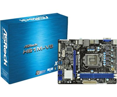 Лот: 9877452. Фото: 1. С рубля! Asrock H61M-VS. Материнские платы