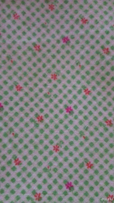 Лот: 13596420. Фото: 1. Ткань байка зеленая в цветочек. Ткани, нитки, пряжа