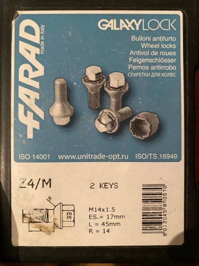 Лот: 22716864. Фото: 1. Секретки б/у Farad Kosmos/GalaxyLock... Секретки, гайки, проставки