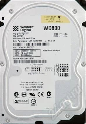 Лот: 609520. Фото: 1. Жесткий диск WD800 80ГБайт. Жёсткие диски (HDD)