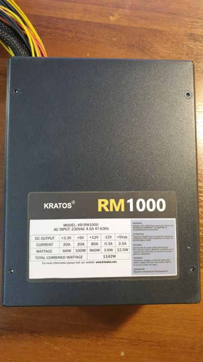 Лот: 17066413. Фото: 1. Блок питания Kratos KR RM 1000W. Корпуса, блоки питания