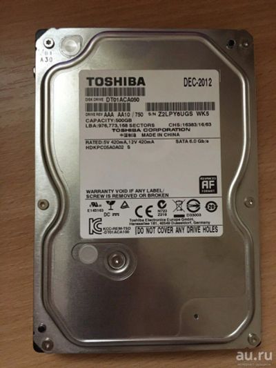Лот: 10933281. Фото: 1. Жесткий диск toshiba dt01aca050. Жёсткие диски (HDD)