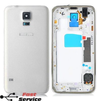 Лот: 10200431. Фото: 1. Корпус Samsung G900 (S5) Белый. Корпуса, клавиатуры, кнопки