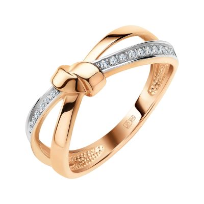 Лот: 23823199. Фото: 1. Золотое кольцо с бриллиантами. Кольца, перстни