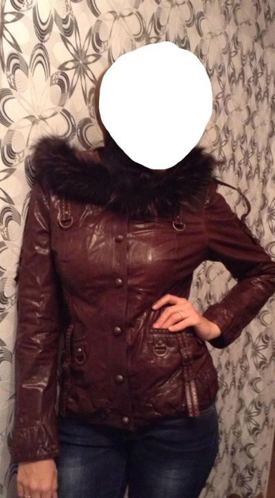 Лот: 3200283. Фото: 1. Кожаная куртка коричневая. Верхняя одежда
