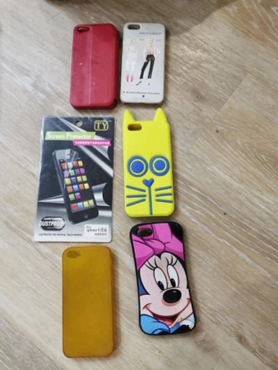 Лот: 18715248. Фото: 1. 5 чехлов apple iphone 5 и стекло... Чехлы, бамперы