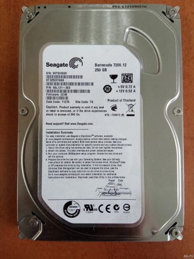 Лот: 13282885. Фото: 1. Жесткий диск Seagate 250 Gb SATA... Жёсткие диски (HDD)