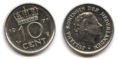 Лот: 3099395. Фото: 1. 10 центов Нидерланды (голландия... Европа