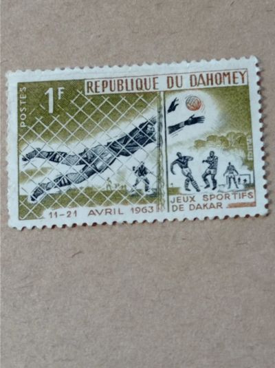 Лот: 24966976. Фото: 1. Марка 1963 г. Дагомея. Спортивные... Марки